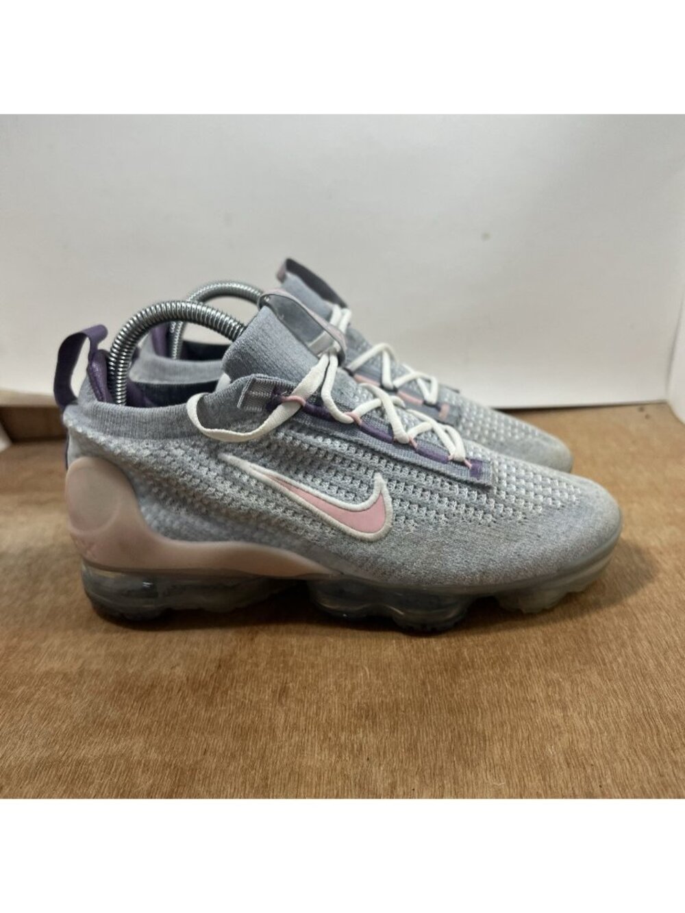 Nike Air VaporMax Youth Shoes 2021 Flyknit DB1550-007 Gray Pink 5Y (Women’s 6.5)